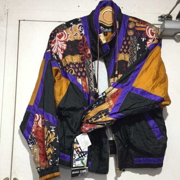 Jackets & Blazers - BRAND NEW VINTAGE RIVER EDGES PATCHWORK WINDBREAKER JACKETS SIZE M